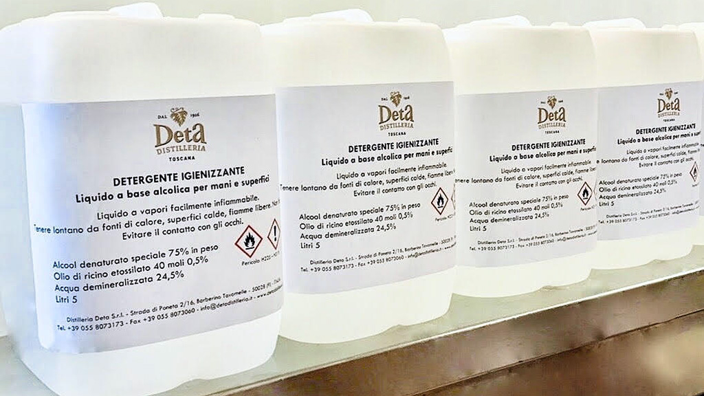 Spirito Italiano un nuovo igienizzante di distilleria deta