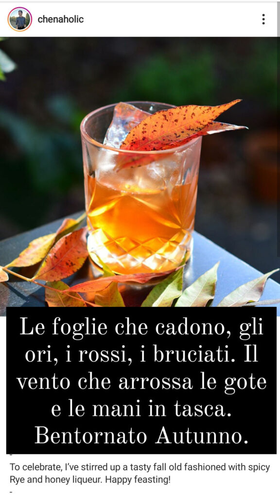 Spirito Italiano Le foto interalcoliche selezionate su Instagram da Sandra Panerai. Autunno 2020