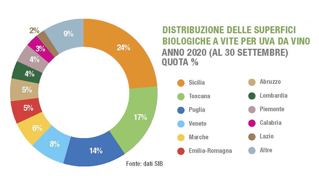 Spirito Italiano vino biologico italia dati ismea agricoltura