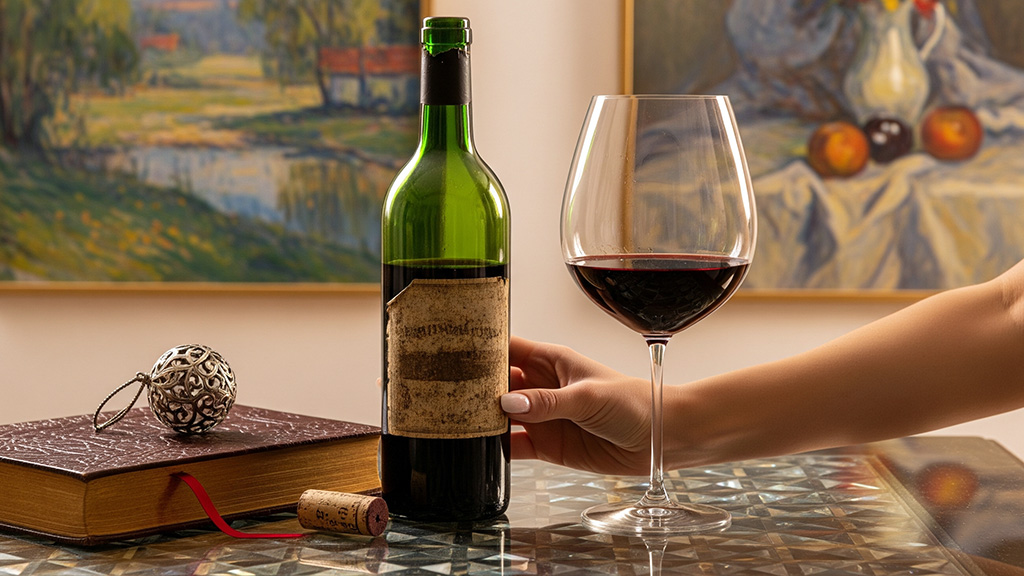 Spirito Italiano vino,salvate Vino bottiglia mano arte