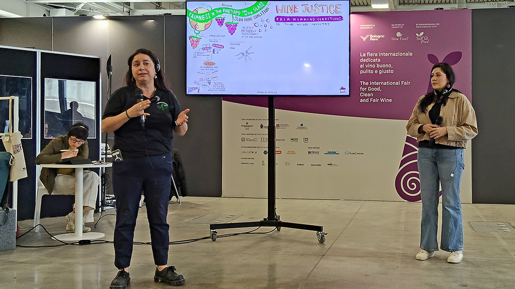 Spirito Italiano slow wine,giusto,justice Yunuel Ibarra e Irene De Barraicua - Slow Wine Fair foto: S Comastri