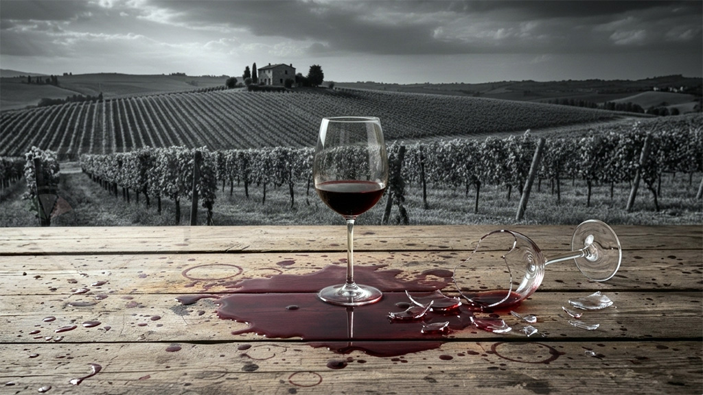 Spirito Italiano vinum,mentitum,frode,evasione,finanza Spirito Italiano - Calice rotto, frode