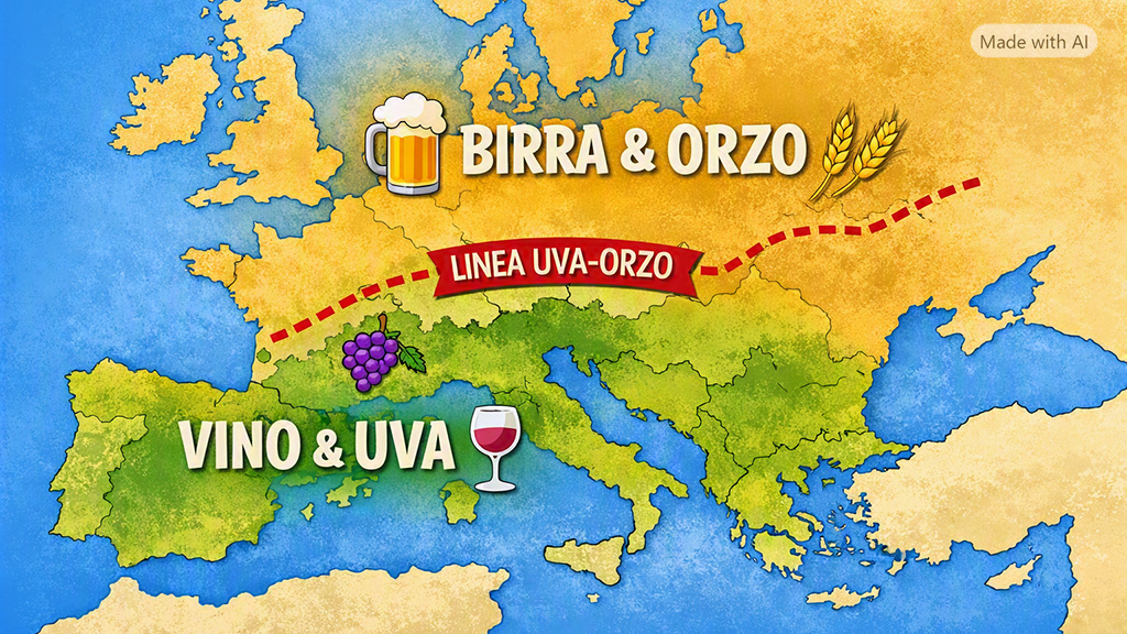 Spirito Italiano birra,grappa,marzadro,birrificio Linea dell'orzo e dell'uva - della birra e del vino